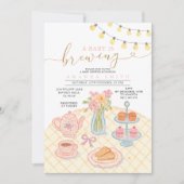 Invitation String Light Tea Party bébé est en train de brasse (Devant)