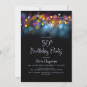 Invitation String Lights 50th Birthday Party (Devant)