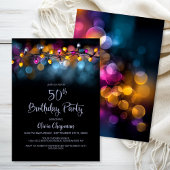 Invitation String Lights 50th Birthday Party