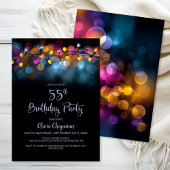 Invitation String Lights 55th Birthday Party