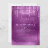 Invitation String Lights & Balloons Sweet 16 Orchid ID473 (Dos)