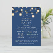 Invitation String Lights Blue Surprise RetiParty (Debout devant)