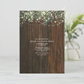 Invitation String Lights Botanical Rustic Wood Générique Part (Debout devant)