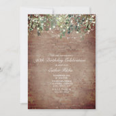 Invitation String Lights Brick Botanical 90th Birthday Party (Devant)