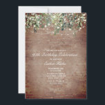 Invitation String Lights Brick Botanical 90th Birthday Party<br><div class="desc">Des lampes à cordes ornées de verdure botanique accrochées au-dessus de patinés arrière - plans de briques rustiques. Toute invitation à la fête convenant à l'anniversaire,  mariage,  open house,  chauffage,  professionnel,  grande ouverture,  anniversaire,  dîner,  etc.</div>