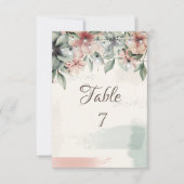 Invitation String Lights,Brush Stroke,Floral Table  Card (Devant)