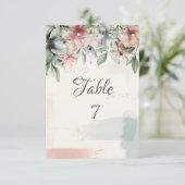Invitation String Lights,Brush Stroke,Floral Table  Card (Debout devant)