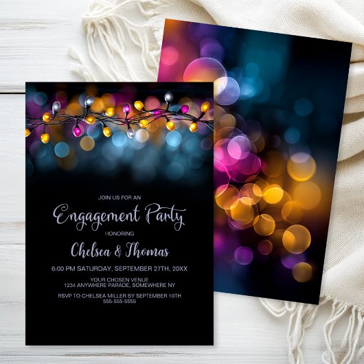 Invitation String Lights Engagement Party