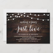 Invitation String Lights Farm, bois, Mariage Elopement Party (Devant)