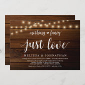 Invitation String Lights Farm, Mariage Elopement Diner Party (Devant / Derrière)