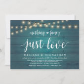 Invitation String Lights Farm, Mariage Elopement Diner Party (Devant)