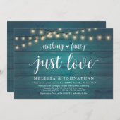 Invitation String Lights Farm, Mariage Elopement Diner Party (Devant / Derrière)