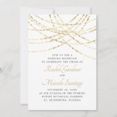 Invitation String Lights Gold Elegant Mariage Réception (Devant)