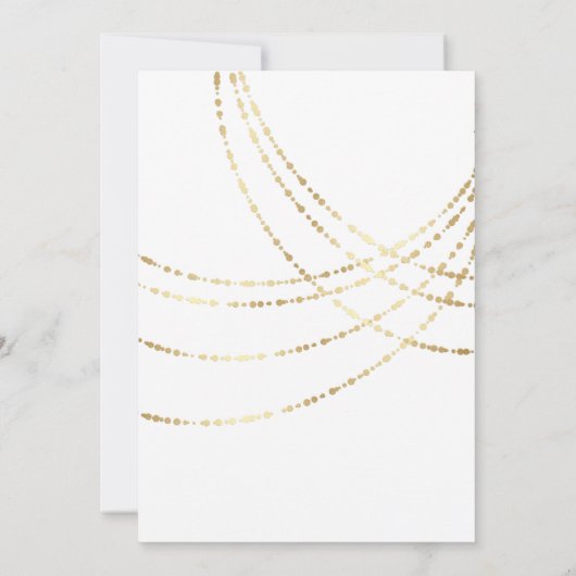 Invitation String Lights Gold Elegant Mariage Réception (Dos)