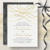 Invitation String Lights Gold Elegant Mariage Réception