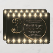 Invitation String Lights Gold Parties scintillant 30e anniver (Devant / Derrière)