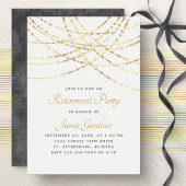 Invitation String Lights Gold Retirement Party