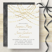 Invitation String Lights Gold Surprise Retraite Party