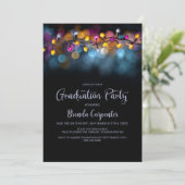 Invitation String Lights Graduation Party (Debout devant)