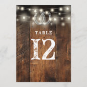 Invitation String Lights Horseshoes Barn Wood Table Number (Dos)