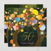 Invitation String Lights Love Trees 50e anniversaire Mariage (Devant / Derrière)
