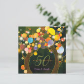 Invitation String Lights Love Trees 50e anniversaire Mariage (Debout devant)