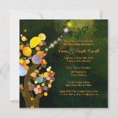 Invitation String Lights Love Trees 50e anniversaire Mariage (Dos)