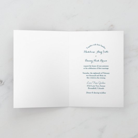 Invitation String Lights Love Trees Mariage Turquoise (Intérieur)