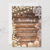 Invitation String Lights Mariage de la respiration et dentell (Devant)