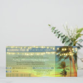 Invitation String Lights Palms Mariage Boarding Pass Billets (Debout devant)