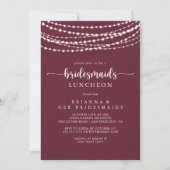 Invitation String Lights Red Bridesmaids Luncheon Douche (Devant)