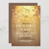 Invitation String Lights Tree Branch Rustic Engagement Party (Devant / Derrière)
