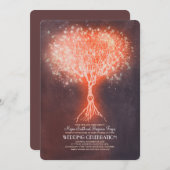Invitation String Lights Tree Dreamy Rustic Wedding Invite (Devant / Derrière)