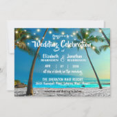 Invitation String Lights Tropical Beach Mariage moderne (Devant)