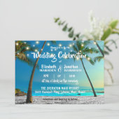 Invitation String Lights Tropical Beach Mariage moderne (Debout devant)