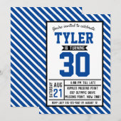 Invitation Stripe moderne Homme 30e anniversaire (Devant / Derrière)