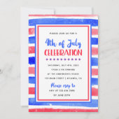 Invitation Stripe Rouge et Bleu 4 juillet (Devant)
