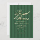 Invitation Stripe Vintage Green Bridal Shower (Devant)
