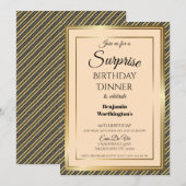 Invitation Striped 60th Surprise Anniversaire Dîner Invitatio (Devant / Derrière)