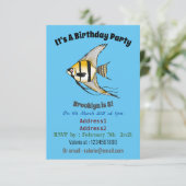Invitation Striped angelfish cartoon (Debout devant)