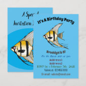 Invitation Striped angelfish cartoon (Devant / Derrière)
