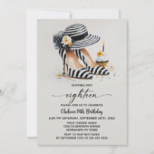 Invitation Striped High Heel Shoes 18th Birthday (Devant)