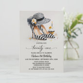 Invitation Striped High Heel Shoes 21st Birthday (Debout devant)