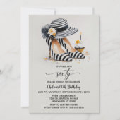 Invitation Striped High Heel Shoes 60th Birthday (Devant)