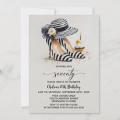 Invitation Striped High Heel Shoes 70th Birthday (Devant)