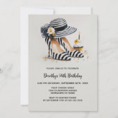 Invitation Striped High Heel Shoes Birthday Party (Devant)