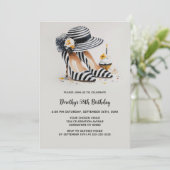 Invitation Striped High Heel Shoes Birthday Party (Debout devant)