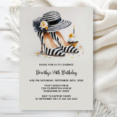 Invitation Striped High Heel Shoes Birthday Party