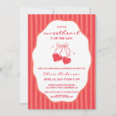 Invitation Striped Little Sweetheart Baby Shower (Devant)