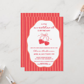 Invitation Striped Little Sweetheart Baby Shower